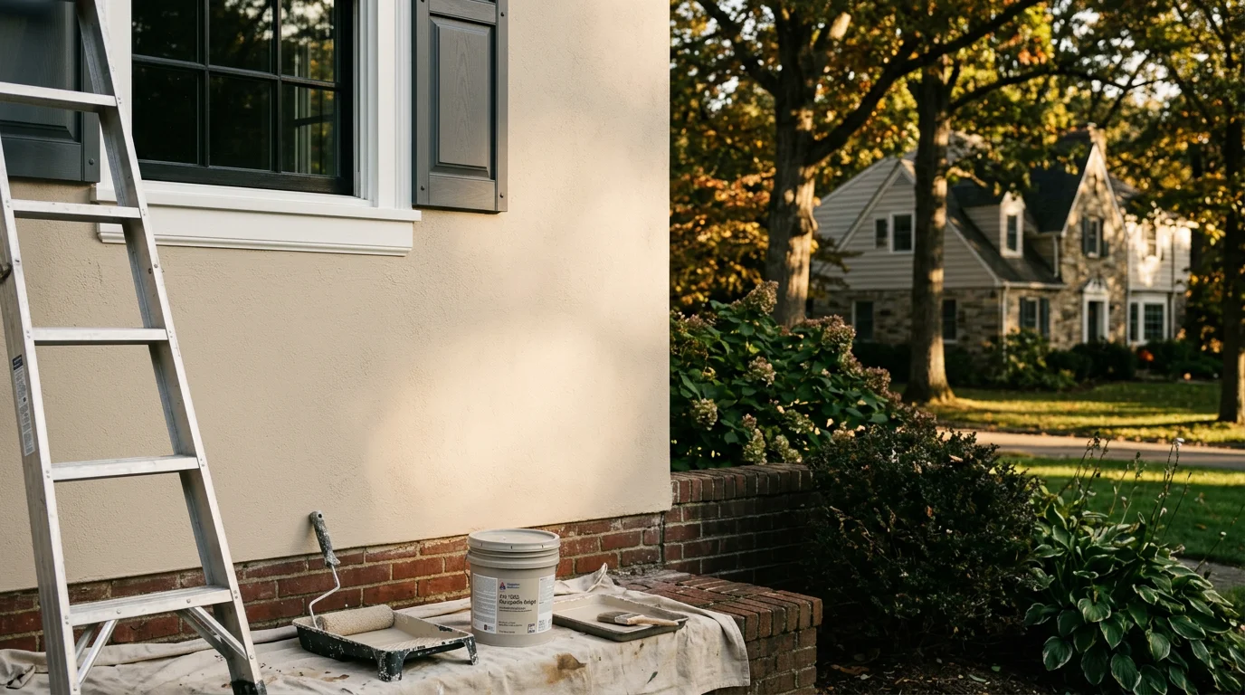 Professional painter applying interior paint to residential wall