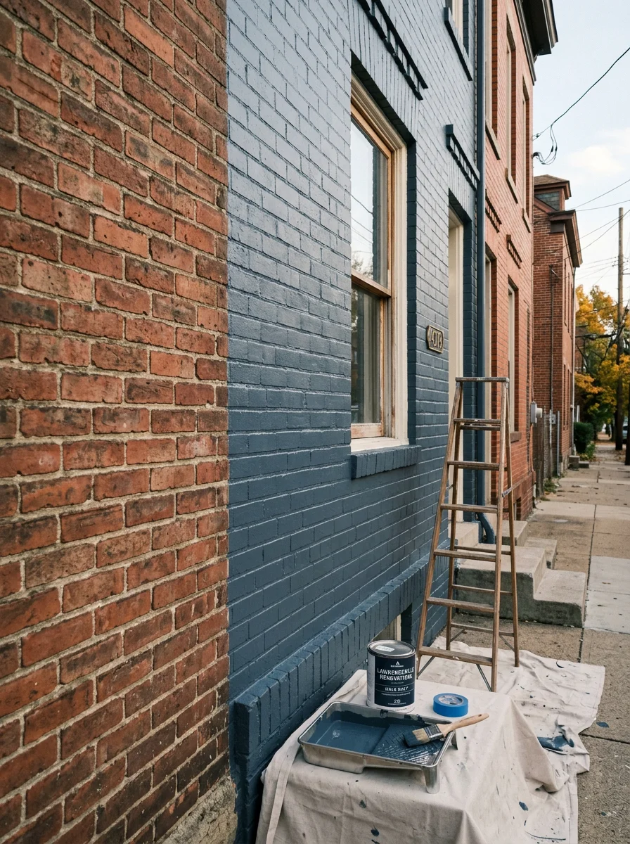 Close-up of skilled tradesperson working on home exterior in Pittsburgh residential area.